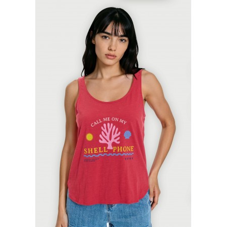 Funky Buddha Printed Μπλούζα Αμάνικη Γυναικεία 
