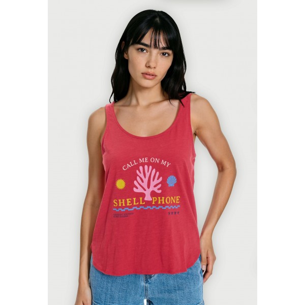 Funky Buddha Printed Μπλούζα Αμάνικη Γυναικεία (FBL013-145-04-BAKED-APPLE)