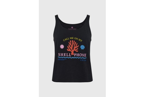 Funky Buddha Printed Μπλούζα Αμάνικη Γυναικεία (FBL013-145-04-BLACK)