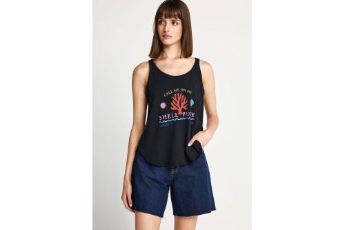 Funky Buddha Printed Μπλούζα Αμάνικη Γυναικεία (FBL013-145-04-BLACK)