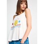 Funky Buddha Printed Μπλούζα Αμάνικη Γυναικεία (FBL013-145-04-OFF-WHITE)