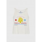 Funky Buddha Printed Μπλούζα Αμάνικη Γυναικεία (FBL013-145-04-OFF-WHITE)