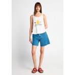 Funky Buddha Printed Μπλούζα Αμάνικη Γυναικεία (FBL013-145-04-OFF-WHITE)