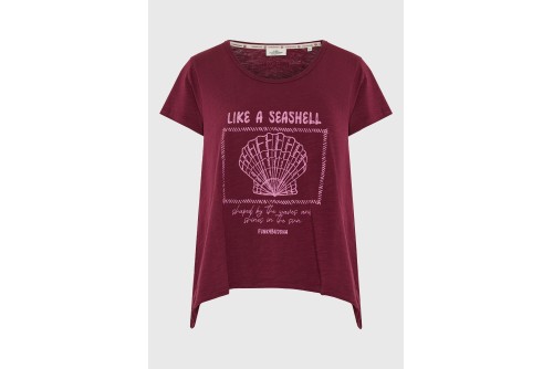 Funky Buddha Printed T-Shirt Γυναικείο (FBL013-147-04-BURGUNDY)