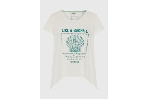 Funky Buddha Printed T-Shirt Γυναικείο (FBL013-147-04-OFF-WHITE)