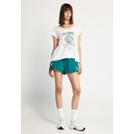 Funky Buddha Γυναικείο Κοντομάνικο T-Shirt Λευκό, Πράσινο