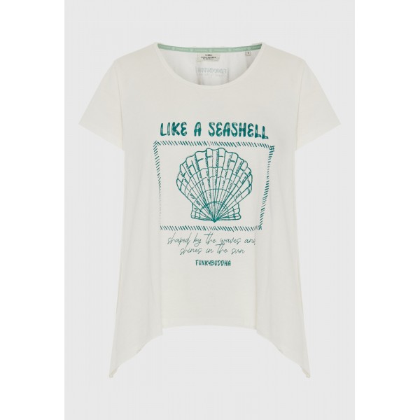 Funky Buddha Printed T-Shirt Γυναικείο (FBL013-147-04-OFF-WHITE)