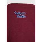 Funky Buddha Print T-Shirt Γυναικείο (FBL013-149-04-BURGUNDY)