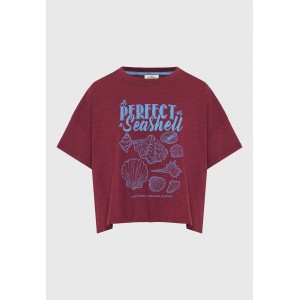 Funky Buddha Print T-Shirt Γυναικείο (FBL013-149-04-BURGUNDY)