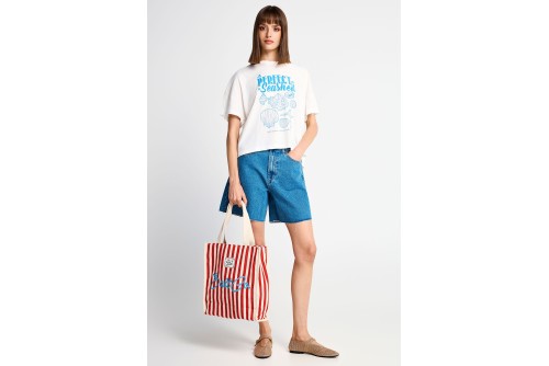 Funky Buddha Print T-Shirt Γυναικείο (FBL013-149-04-OFF-WHITE)