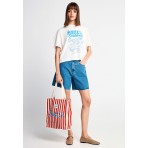 Funky Buddha Print T-Shirt Γυναικείο (FBL013-149-04-OFF-WHITE)