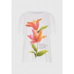 Funky Buddha Γυναικεία Μπλούζα Κοντό Μανίκι Και Τύπωμα (FBL013-152-04-WHITE)