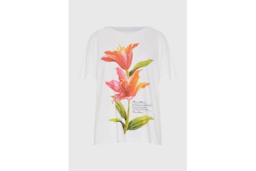 Funky Buddha Print Loose Fit T-Shirt Γυναικείο (FBL013-152-04-WHITE)