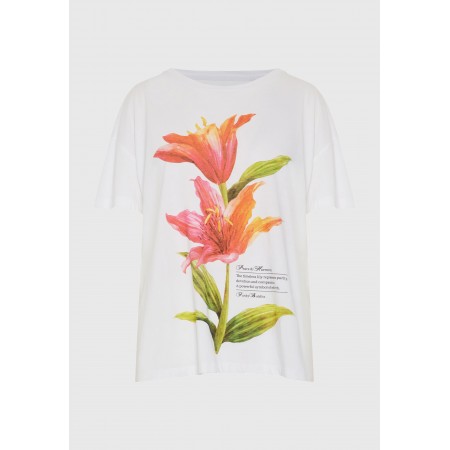 Funky Buddha Γυναικεία Μπλούζα Κοντό Μανίκι Και Τύπωμα 