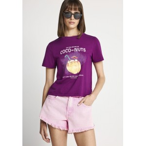 Funky Buddha Print T-Shirt Γυναικείο (FBL013-155-04-GRAPE-JUICE)