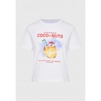 Funky Buddha Γυναικείο Κοντομάνικο T-Shirt Λευκό