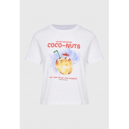 Funky Buddha Γυναικείο Κοντομάνικο T-Shirt Λευκό