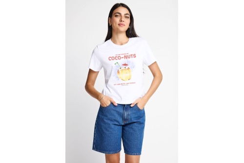 Funky Buddha Print T-Shirt Γυναικείο (FBL013-155-04-WHITE)