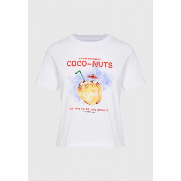 Funky Buddha Print T-Shirt Γυναικείο (FBL013-155-04-WHITE)