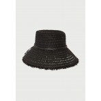 Funky Buddha Straw Fedora Καπέλο Bucket (FBL013-155-10-BLACK)