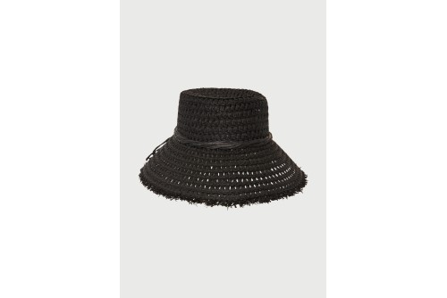 Funky Buddha Straw Fedora Καπέλο Ψάθινο (FBL013-155-10-BLACK)