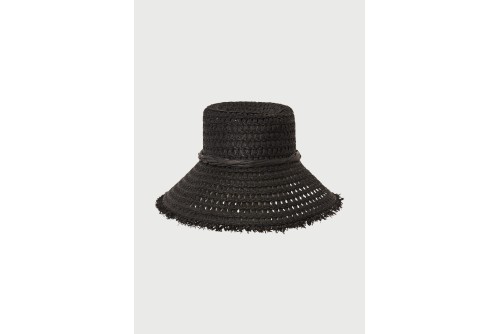 Funky Buddha Straw Fedora Καπέλο Ψάθινο (FBL013-155-10-BLACK)