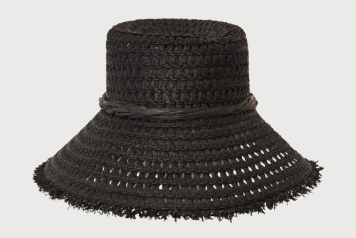 Funky Buddha Straw Fedora Καπέλο Ψάθινο (FBL013-155-10-BLACK)