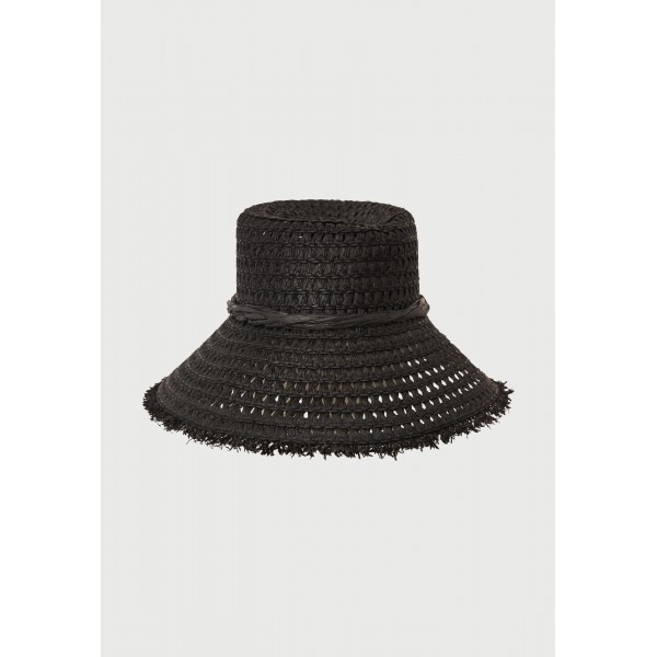 Funky Buddha Straw Fedora Καπέλο Ψάθινο (FBL013-155-10-BLACK)