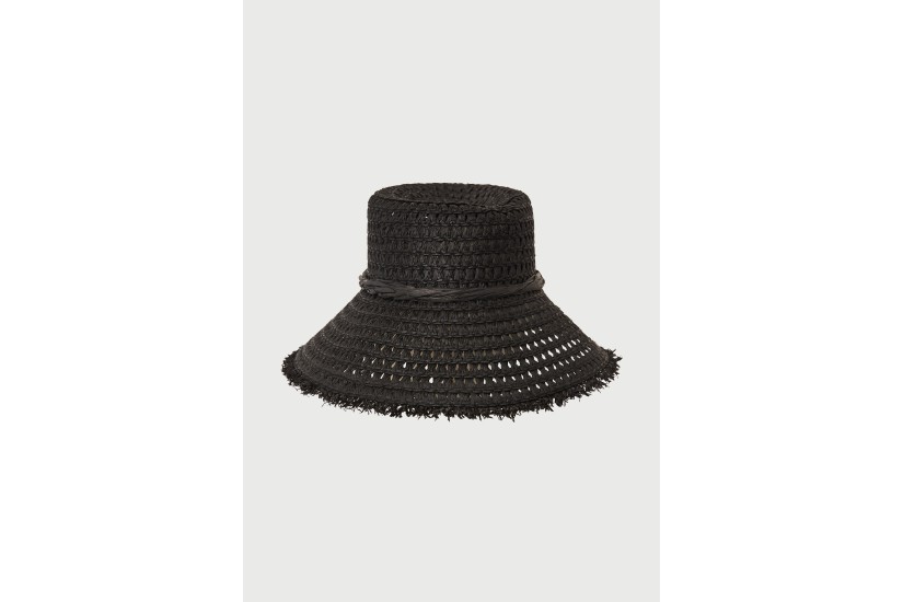Funky Buddha Straw Fedora Γυναικείο Καπέλο Bucket Μαύρο