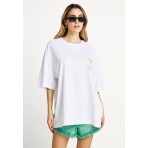 Funky Buddha Γυναικείο Κοντομάνικο T-Shirt Λευκό, Κίτρινο, Διάφορα Χρώματα