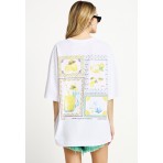Funky Buddha Γυναικείο Κοντομάνικο T-Shirt Λευκό, Κίτρινο, Διάφορα Χρώματα