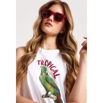 Funky Buddha Γυναικεία Μπλούζα Χωρίς Μανίκι (FBL013-157-04-WHITE)