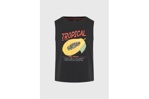 Funky Buddha Print Μπλούζα Αμάνικη Γυναικεία (FBL013-158-04-BLACK)