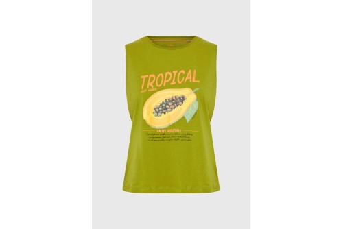 Funky Buddha Print Μπλούζα Αμάνικη Γυναικεία (FBL013-158-04-PICKLE)