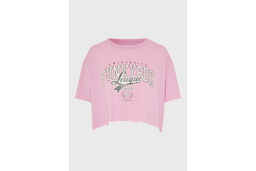 Funky Buddha Γυναικείο Κοντομάνικο T-Shirt Ροζ