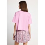 Funky Buddha Γυναικείο Κοντομάνικο T-Shirt Ροζ