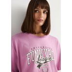 Funky Buddha Γυναικείο Κοντομάνικο T-Shirt Ροζ