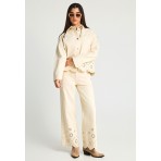 Funky Buddha Γυναικείο Μπουφάν Τζιν Λευκό