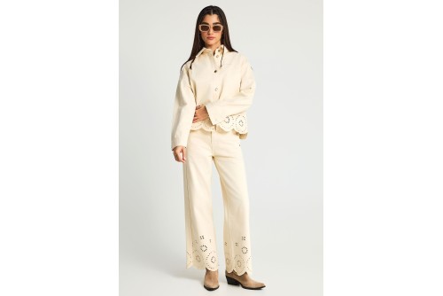 Funky Buddha Μπουφάν Τζιν Γυναικείο (FBL013-160-01-OFF-WHITE)