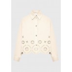 Funky Buddha Γυναικείο Μπουφάν Τζιν Λευκό