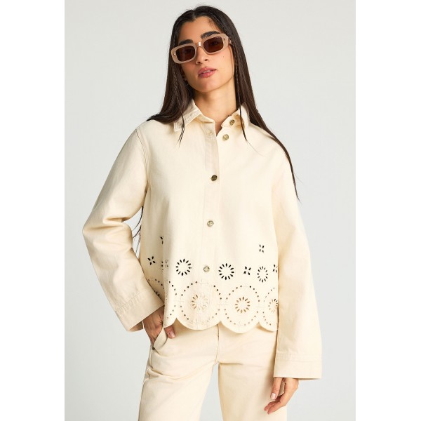 Funky Buddha Μπουφάν Τζιν Γυναικείο (FBL013-160-01-OFF-WHITE)