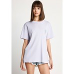 Funky Buddha Γυναικείο Κοντομάνικο T-Shirt Λιλά