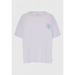 Funky Buddha Γυναικείο Κοντομάνικο T-Shirt Λιλά
