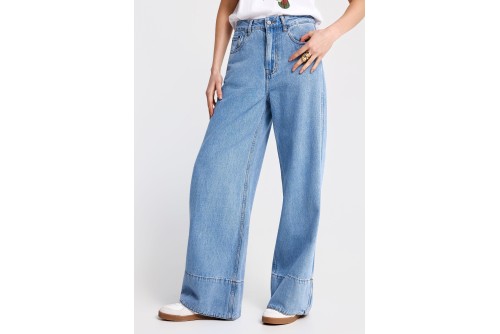 Funky Buddha Flare Fit Παντελόνι Τζιν Γυναικείο (FBL013-162-02-LT-BLUE)