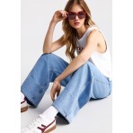 Funky Buddha Flare Fit Γυναικείο Παντελόνι Τζιν Γαλάζιο