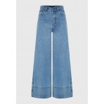 Funky Buddha Flare Fit Γυναικείο Παντελόνι Τζιν Γαλάζιο