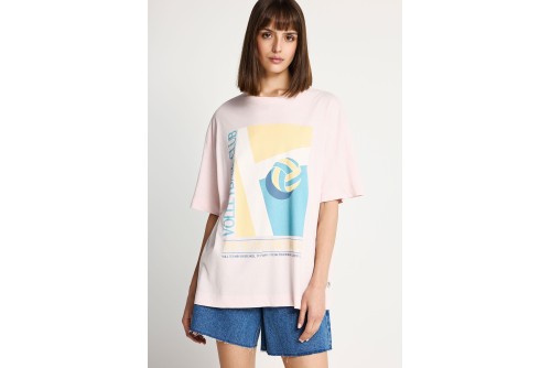 Funky Buddha Print T-Shirt Γυναικείο (FBL013-162-04-ROSE-WATER)