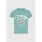 Funky Buddha Γυναικείο Κοντομάνικο T-Shirt Βεραμάν, Εκρού
