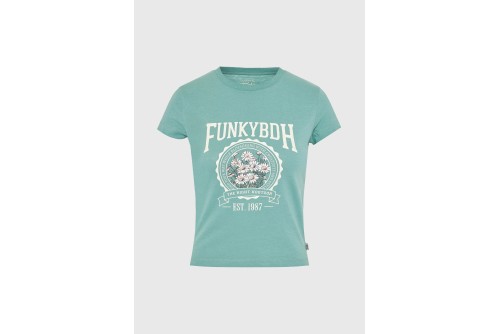 Funky Buddha Print T-Shirt Γυναικείο (FBL013-163-04-GREEN-LAKE)