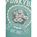 Funky Buddha Γυναικείο Κοντομάνικο T-Shirt Βεραμάν, Εκρού